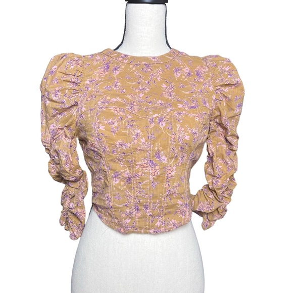 Free People Corset Style Backless Monica Top Size XS Floral - Picture 4 of 12